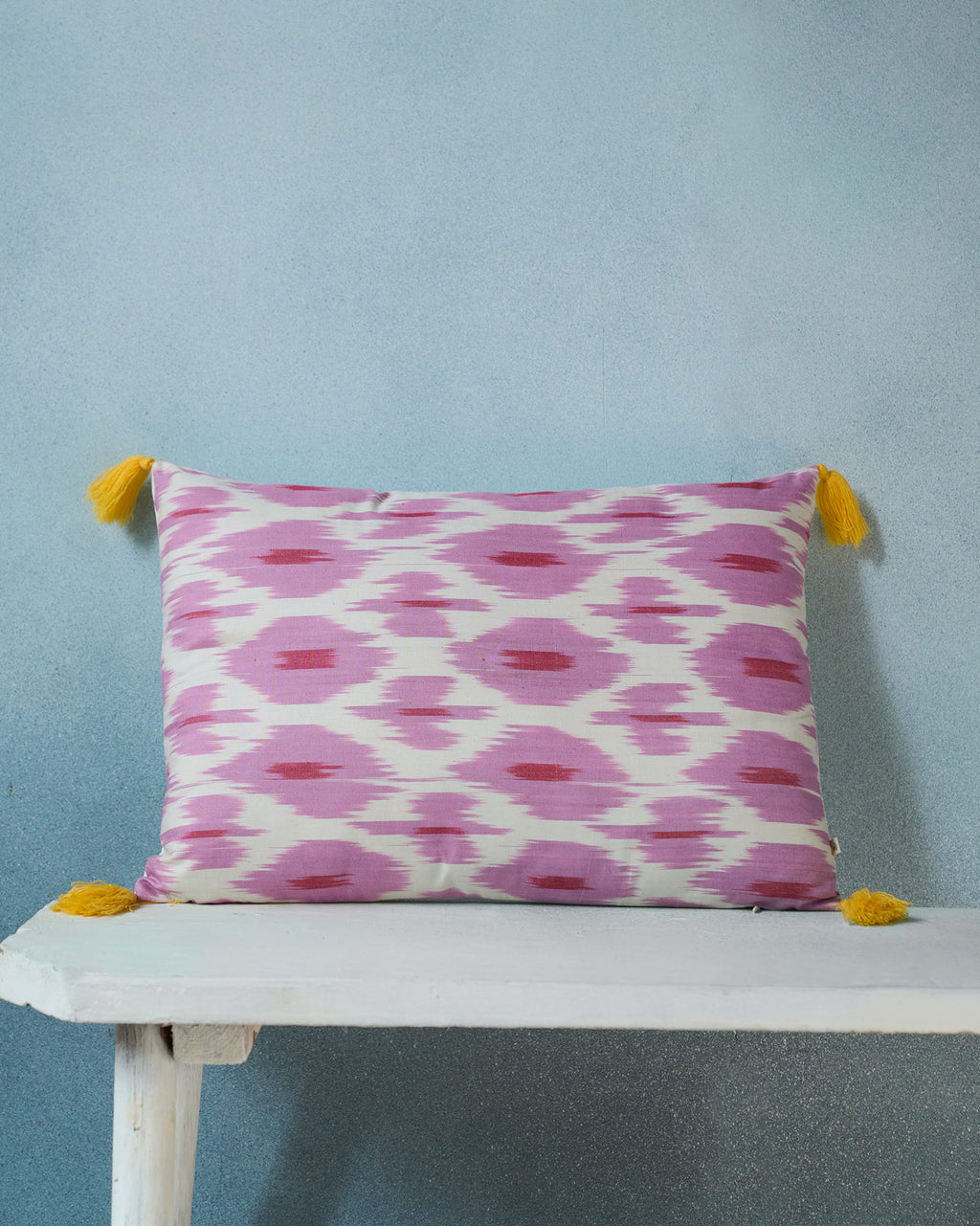 Pink ikat cheap pillow