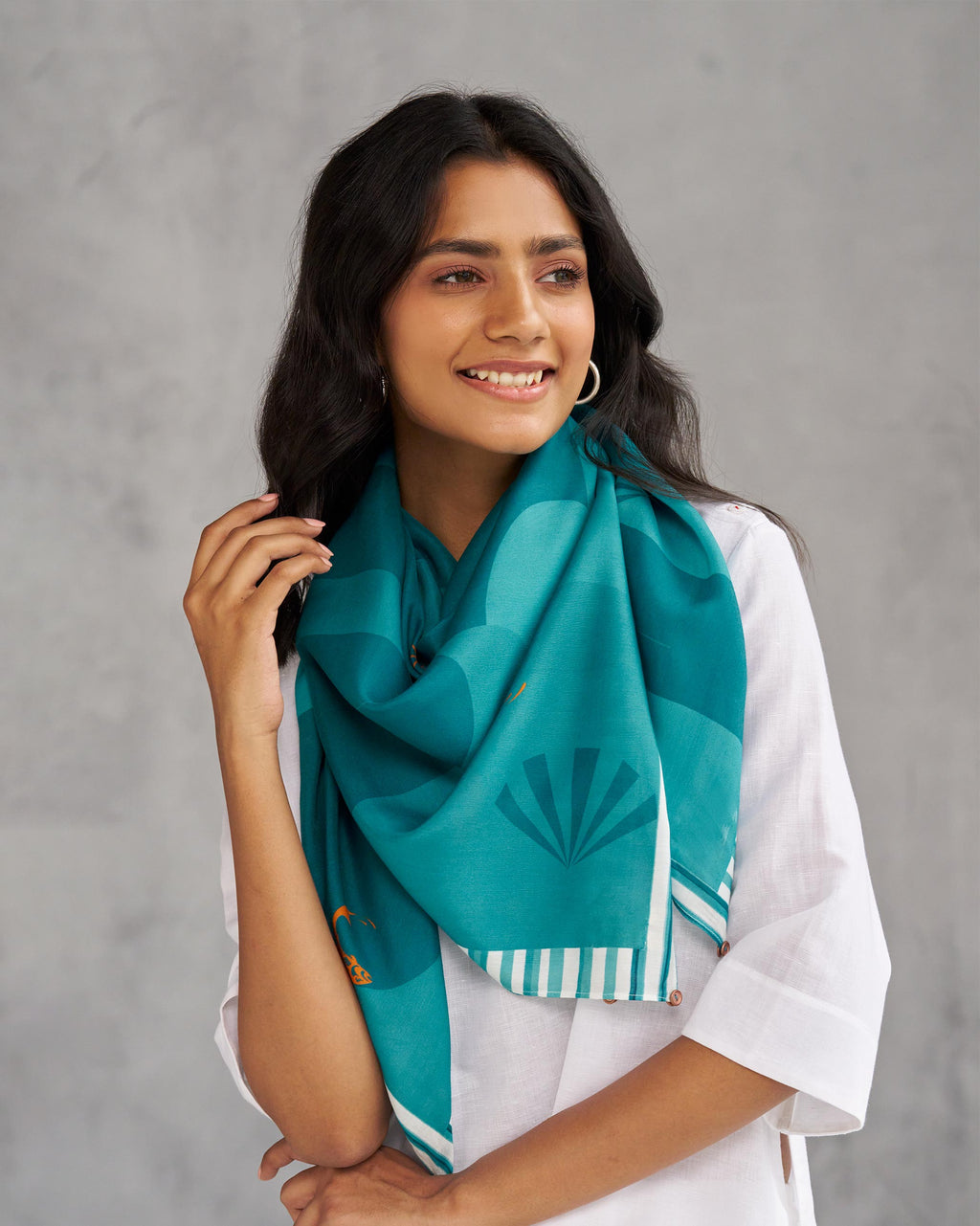 Twisting authentic Turquoise Accent Scarf