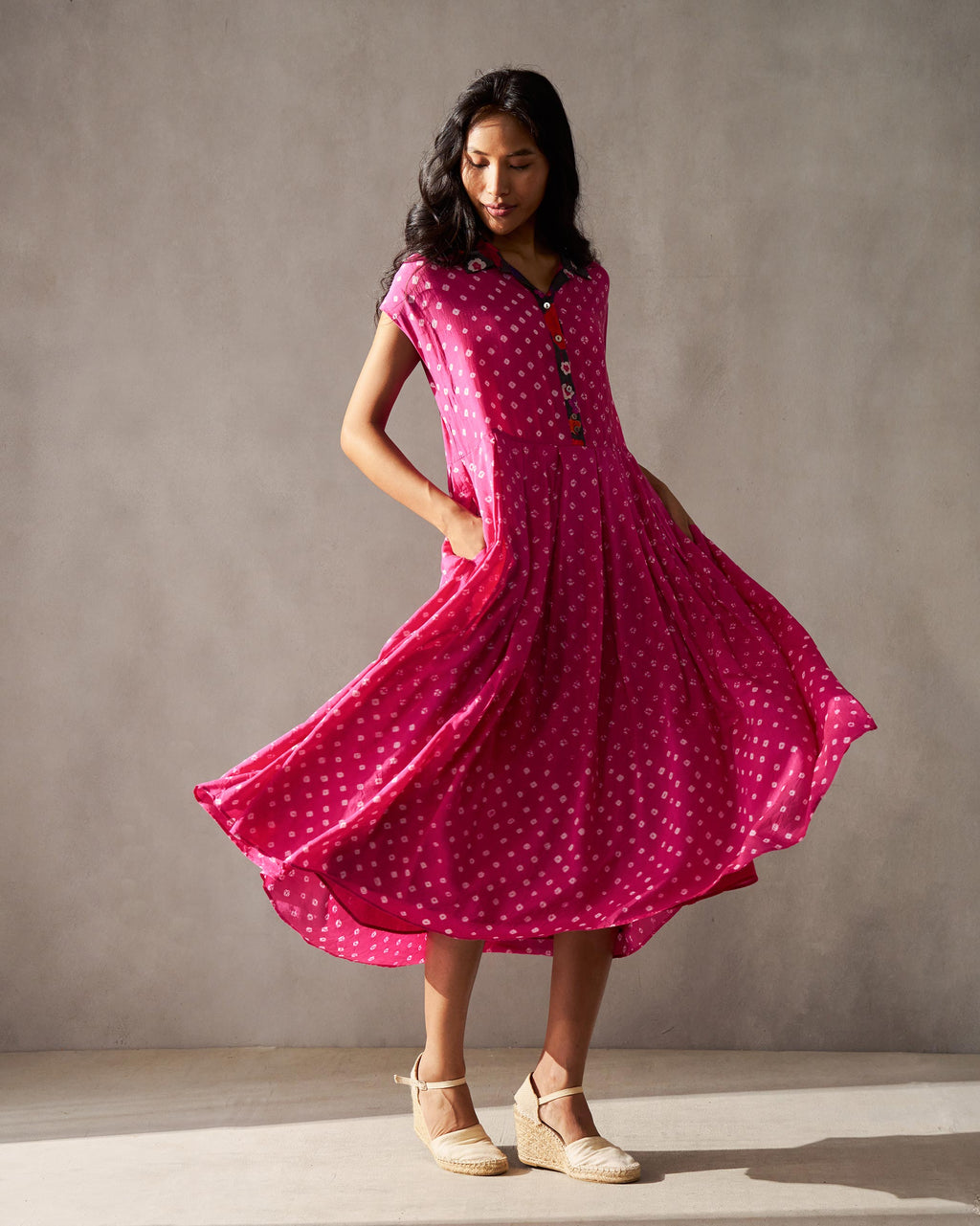 Midsummer Dress Fuchsia Nicobar