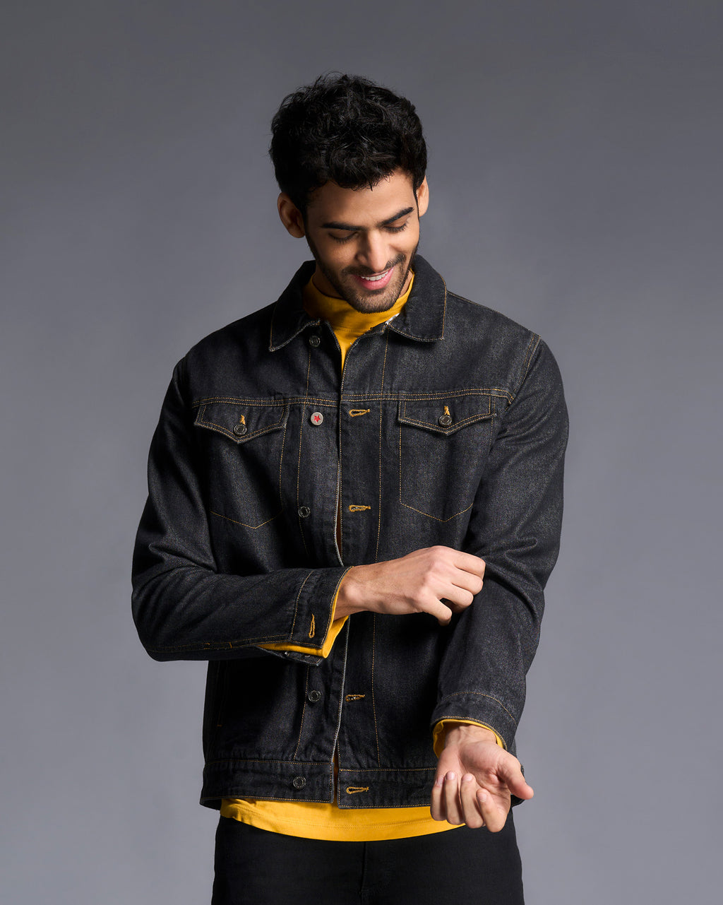 Charcoal denim clearance jacket