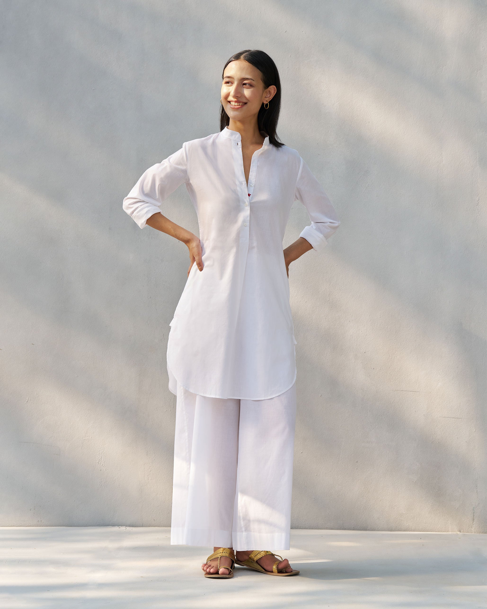 Basic Mid Length Kurta - White