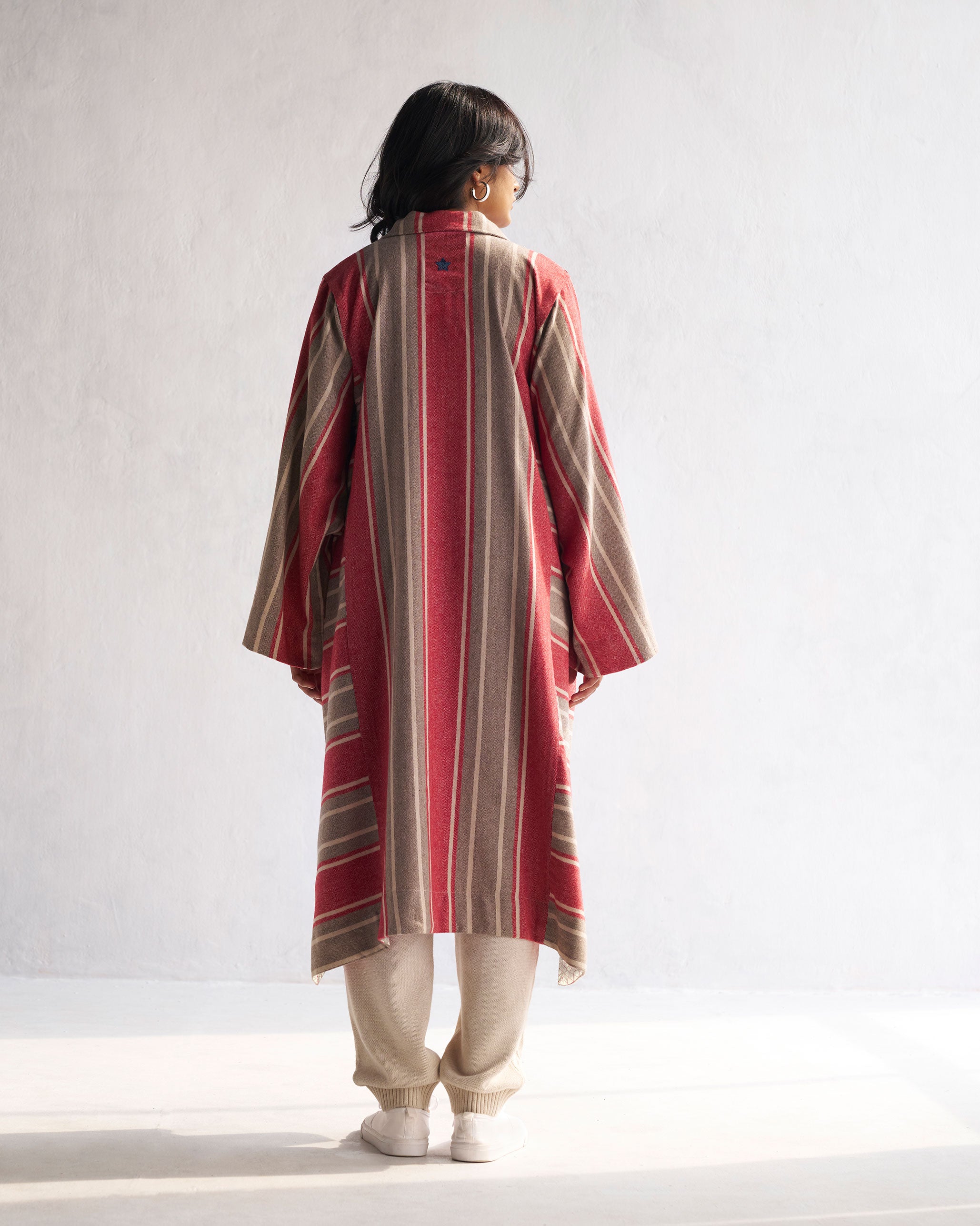 Woollen Pheran - Red & Beige