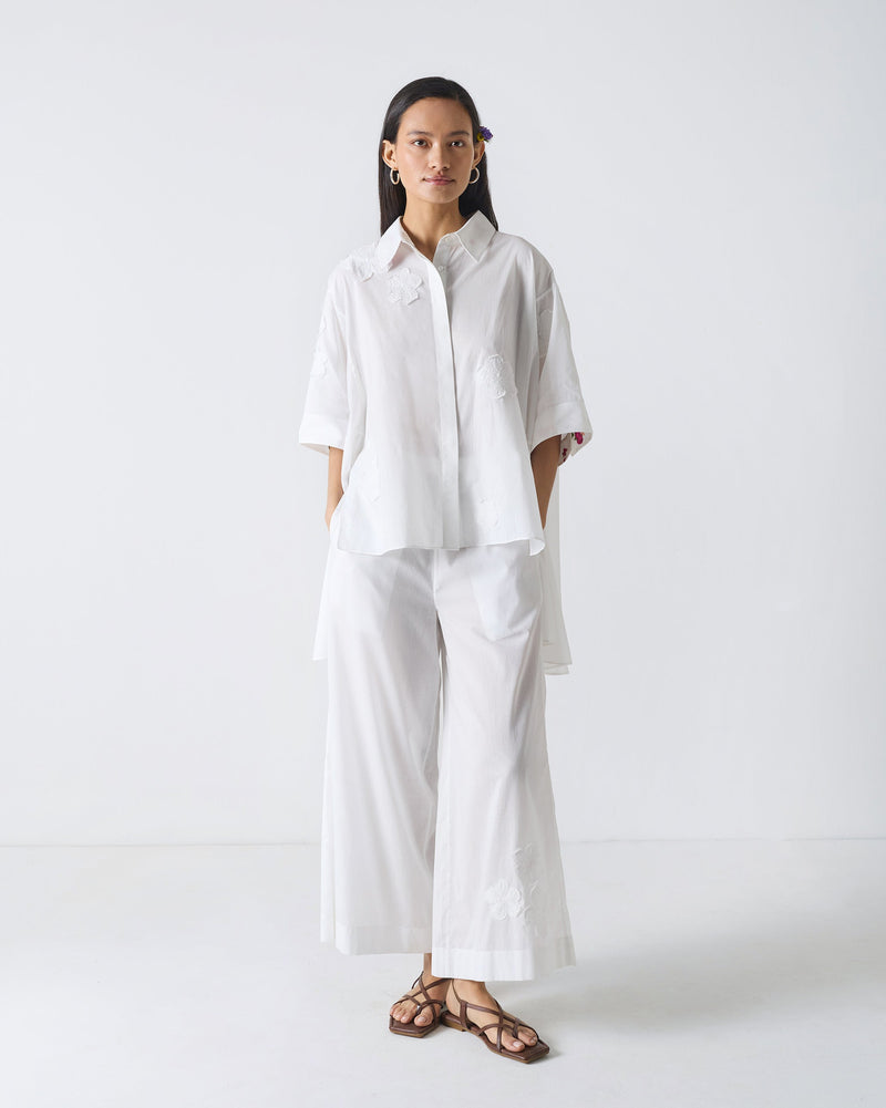 Basic Pyjamas - White Embroidery