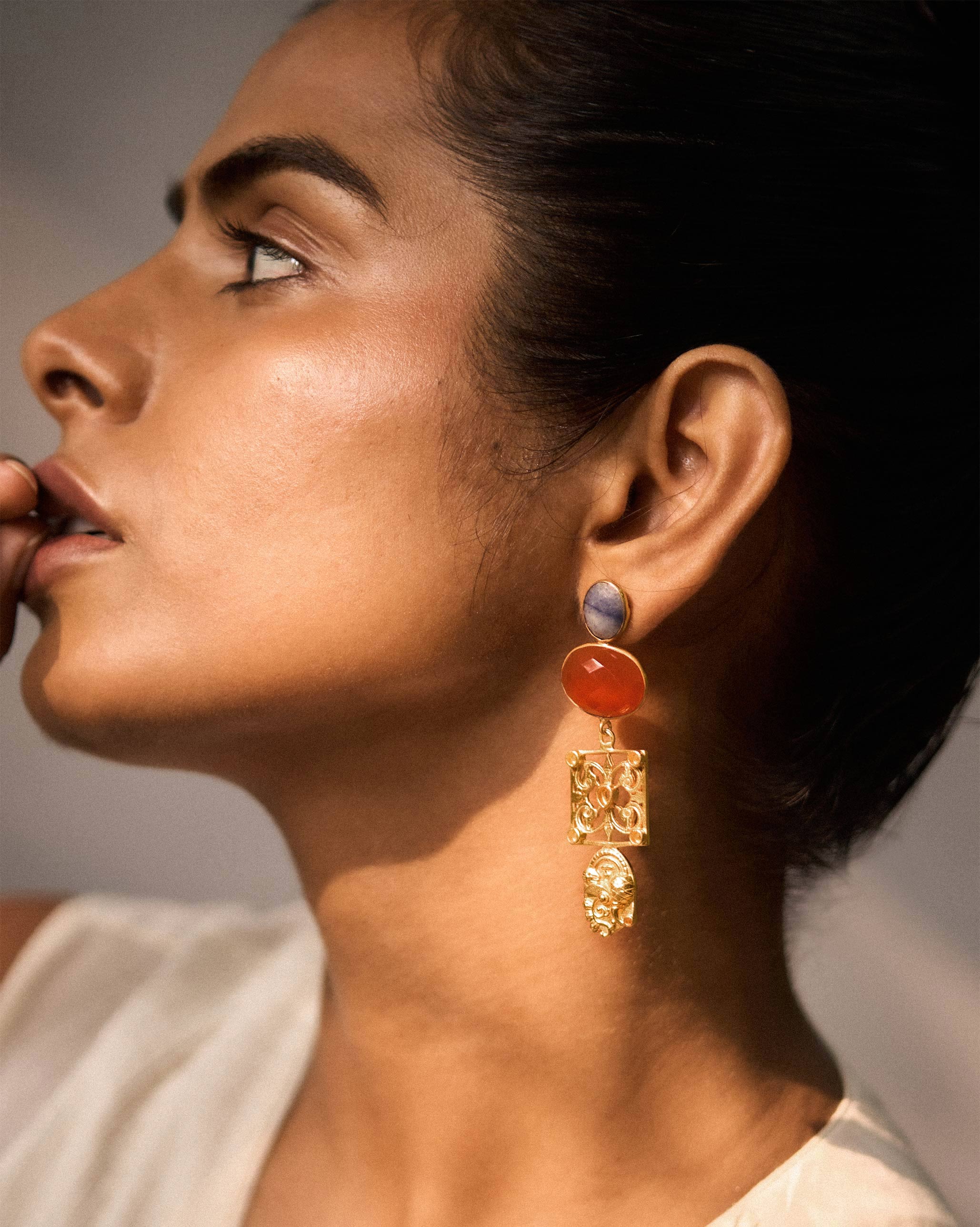 Sitara Jali Earrings - Gold