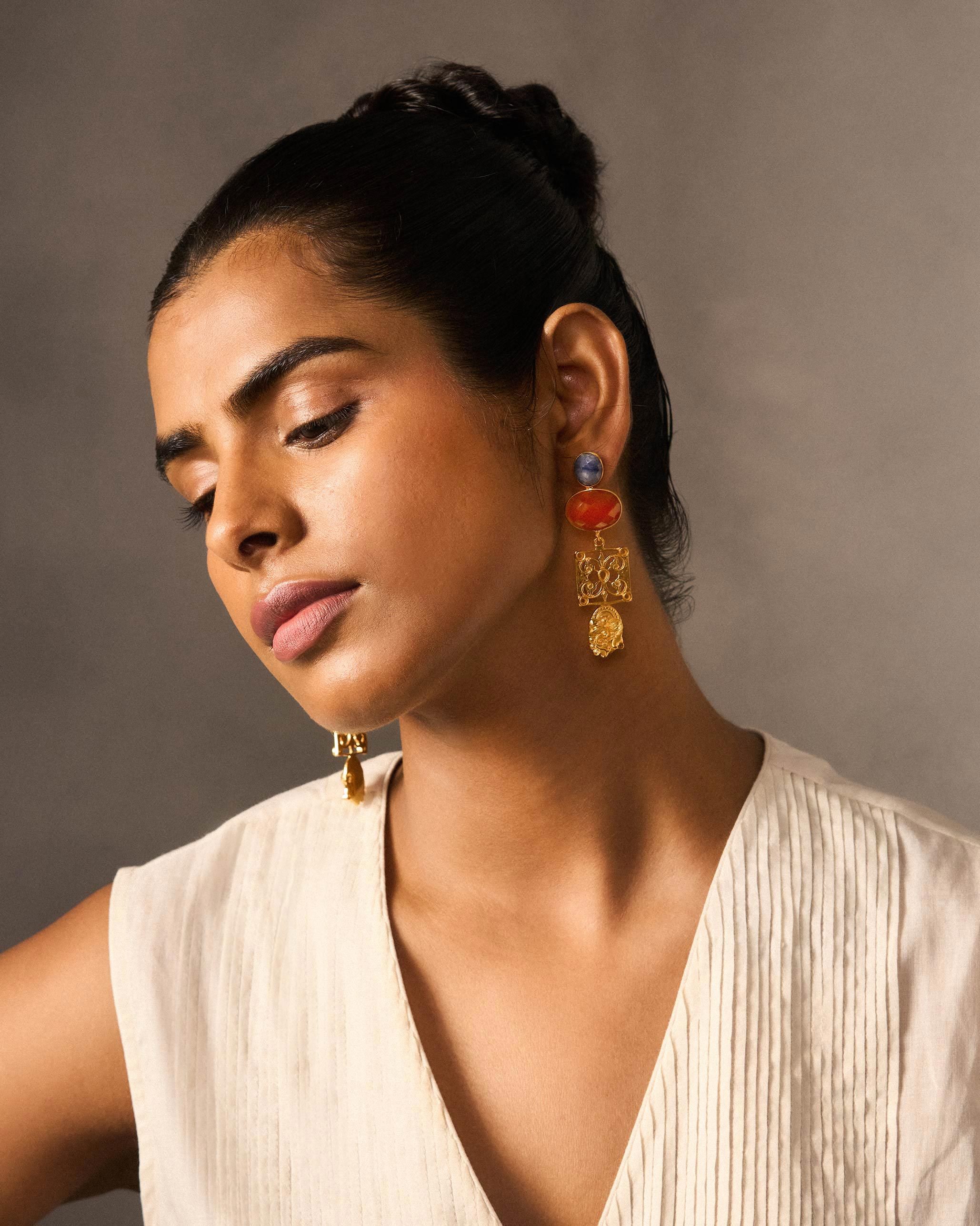 Sitara Jali Earrings - Gold