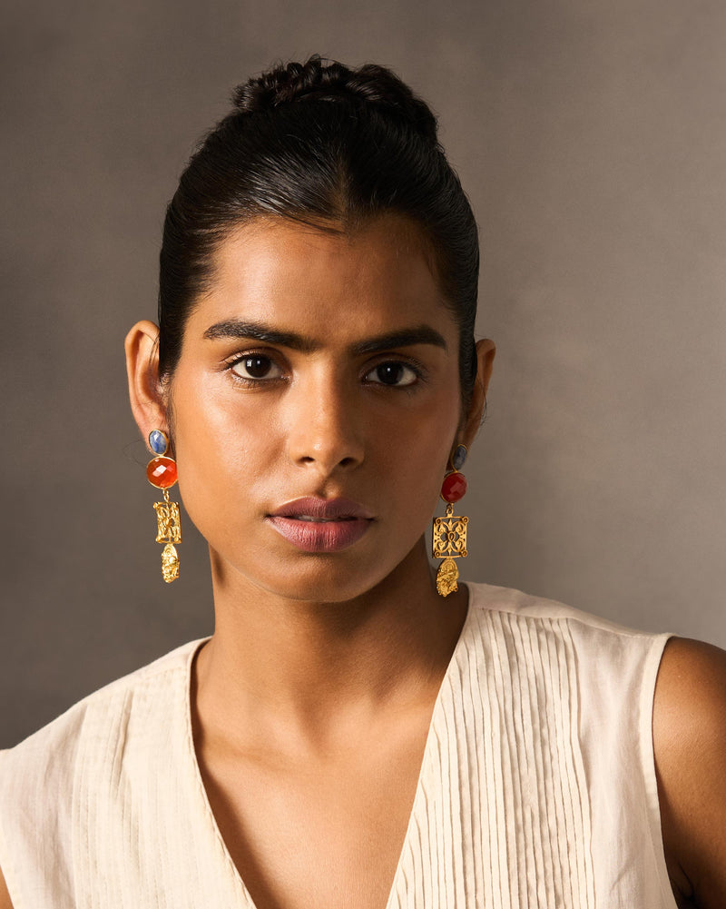 Sitara Jali Earrings - Gold