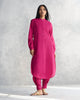 Basic Long Length Kurta - Berry