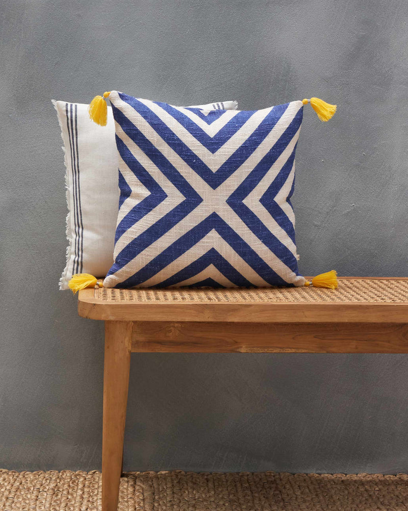 Nizara Herring Cushion Cover - Indigo