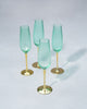 Emerald Champagne Flute - Set of 4