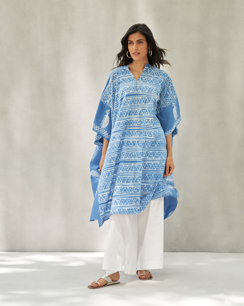 Neoma Collared Kaftan - Blue