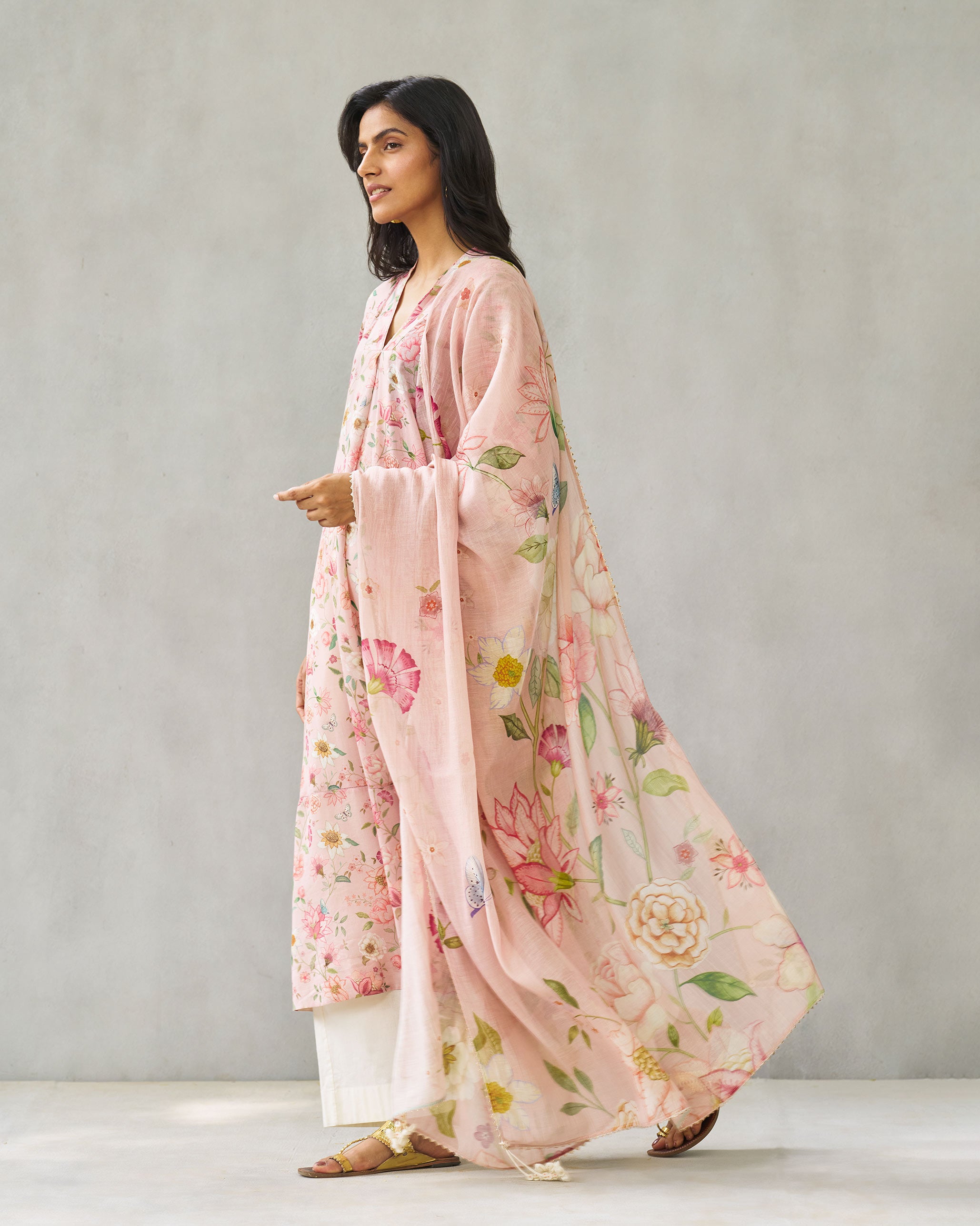 Paradise Dupatta - Pink