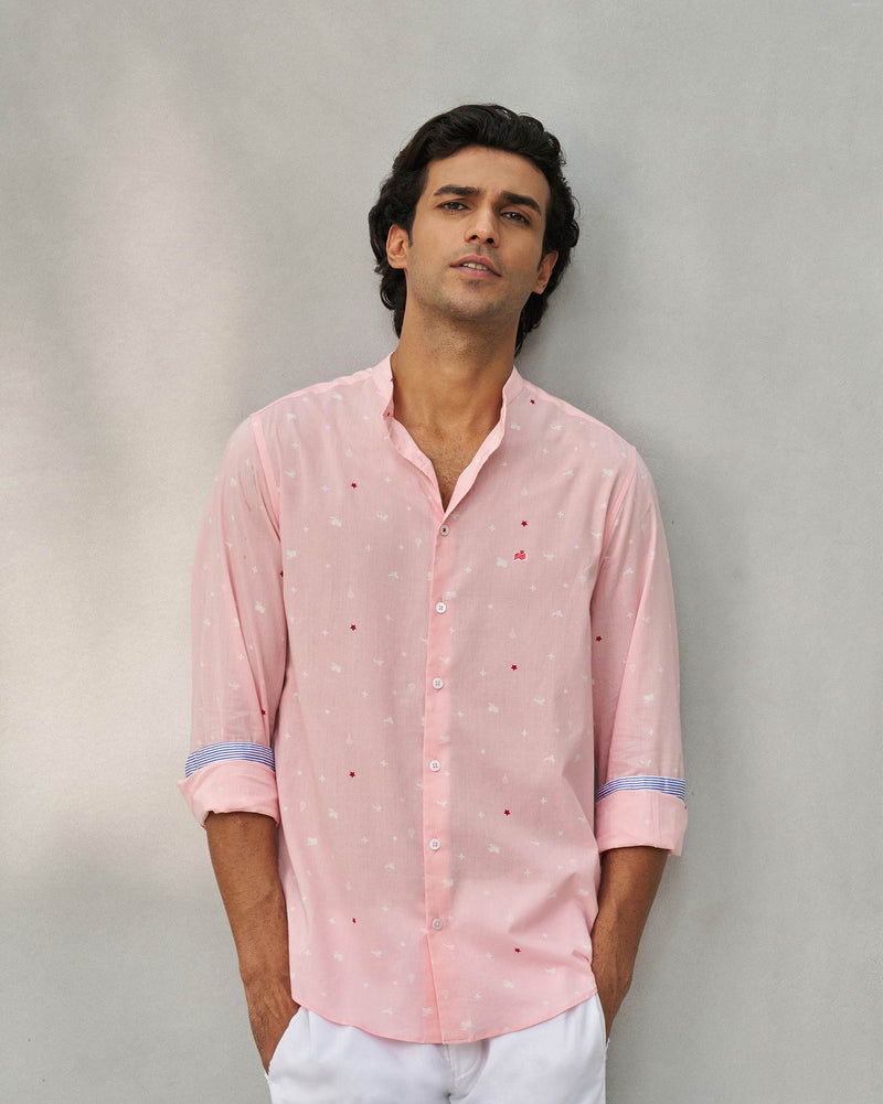 Nawab Shirt - Pink & Ivory