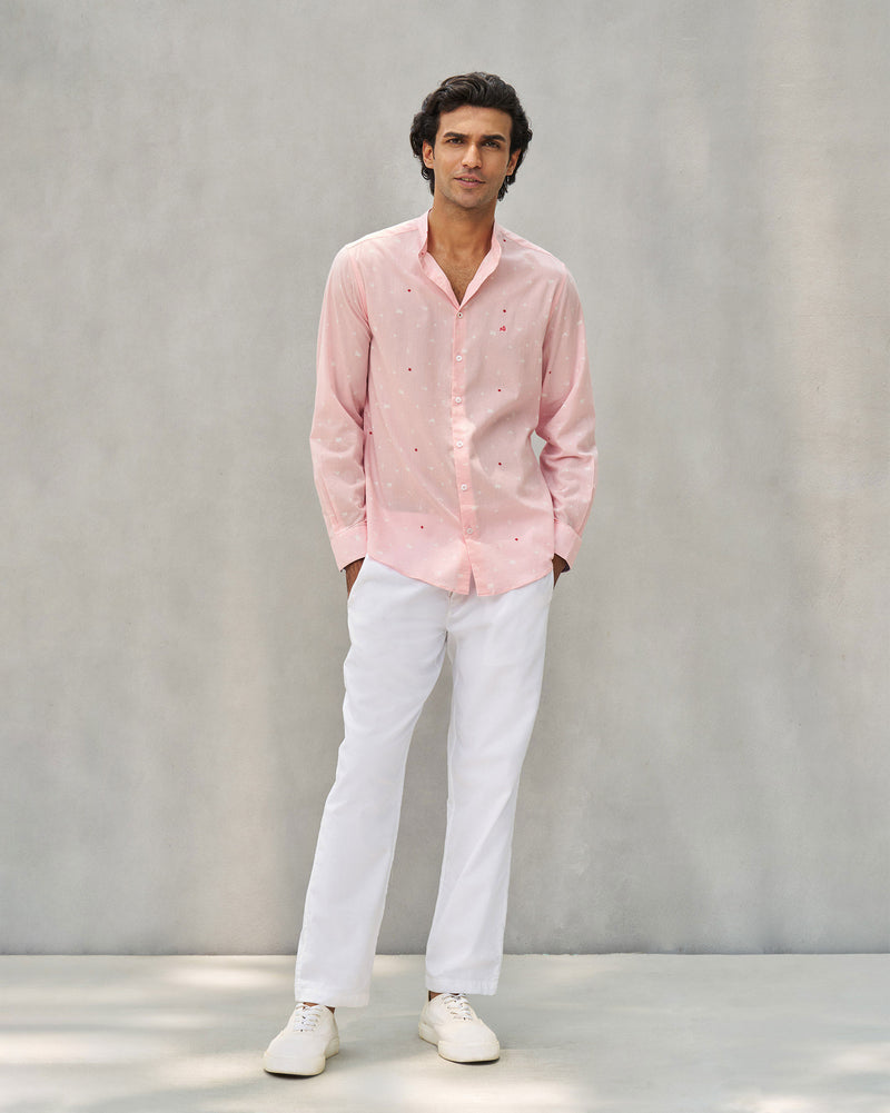 Nawab Shirt - Pink & Ivory