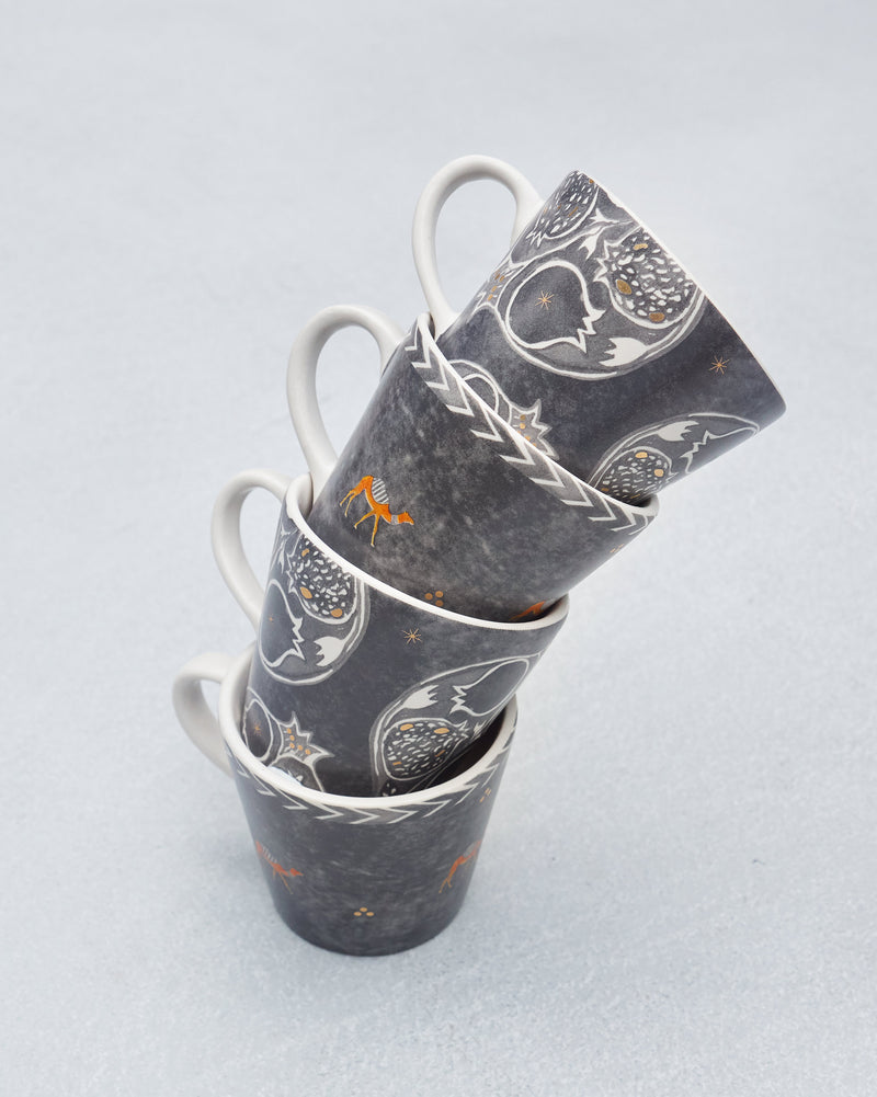 Desert Trail Espresso Mugs - Charcoal - Set of 4