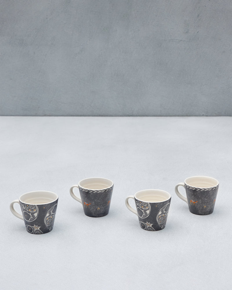 Desert Trail Espresso Mugs - Charcoal - Set of 4