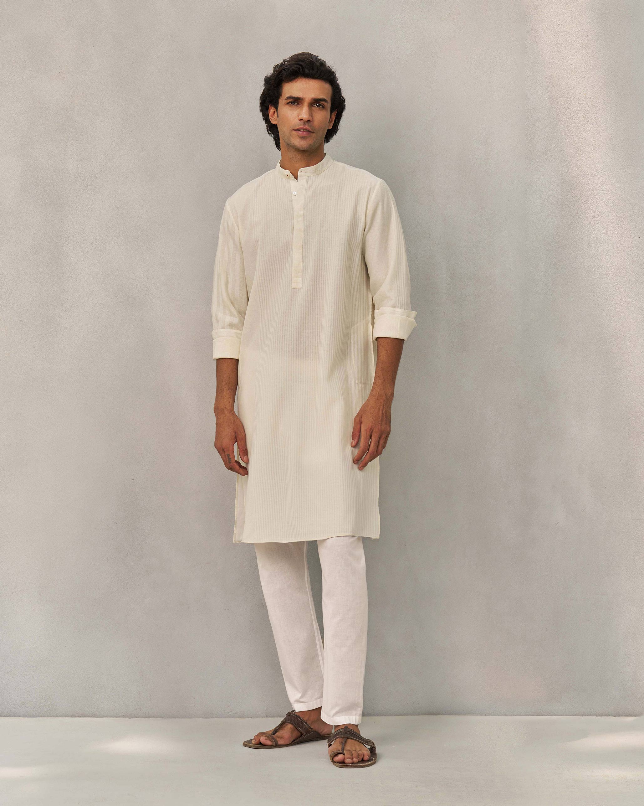 Neckband Kurta - Ivory