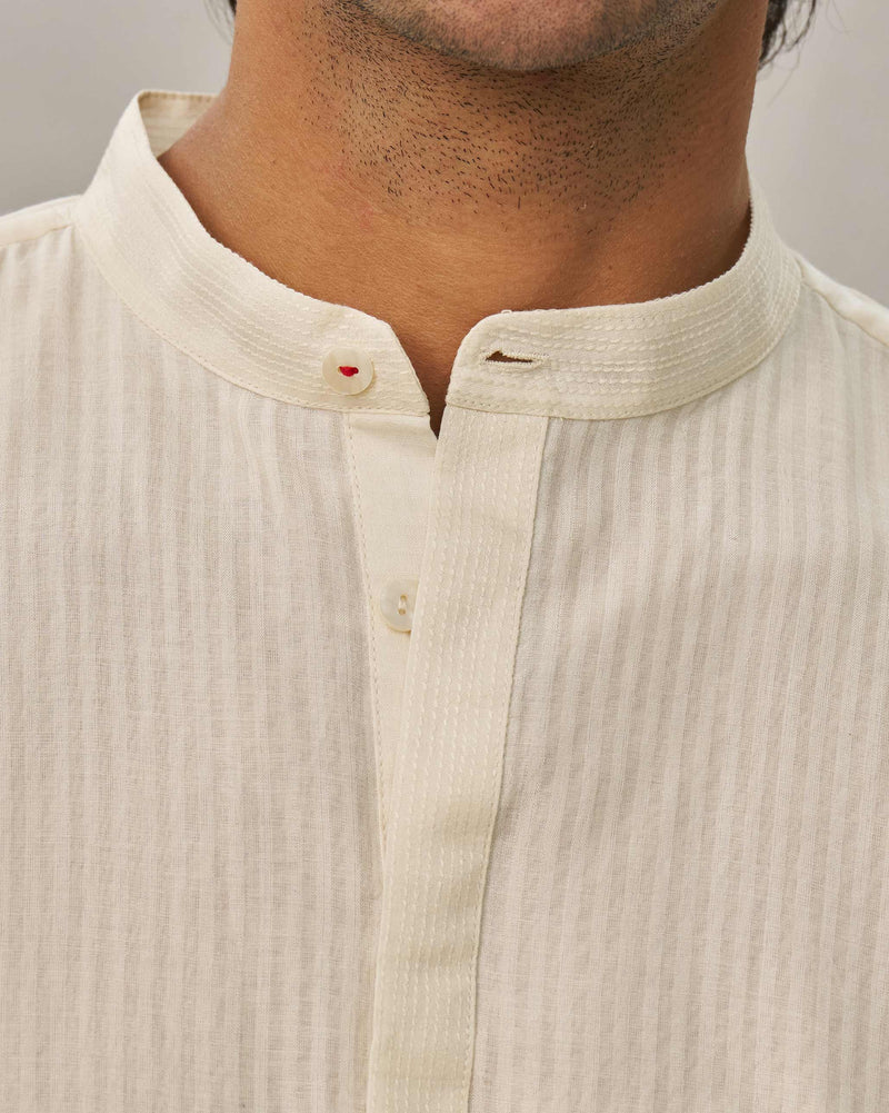 Neckband Kurta - Ivory