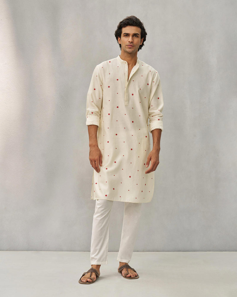 Neckband Kurta - Ivory