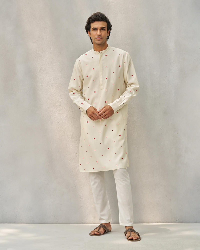 Neckband Kurta - Ivory