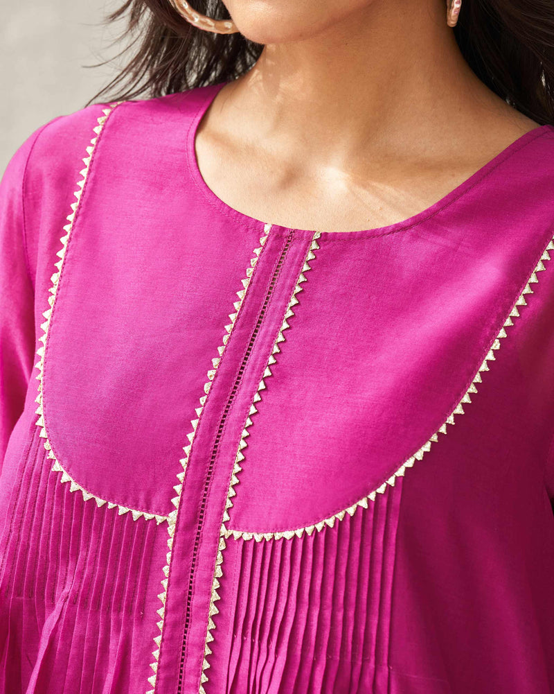 Ayat Kurta with Slip - Magenta