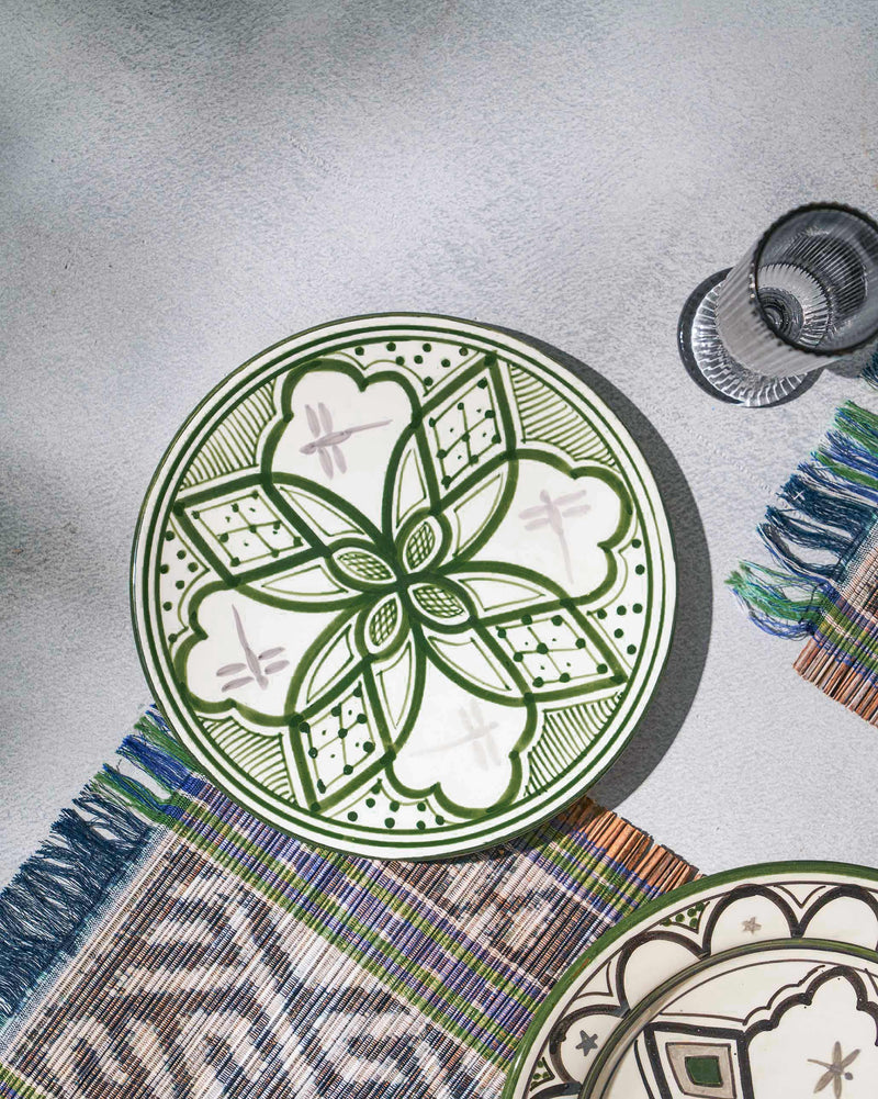 Mosaic Oasis Quarter Plate - Green