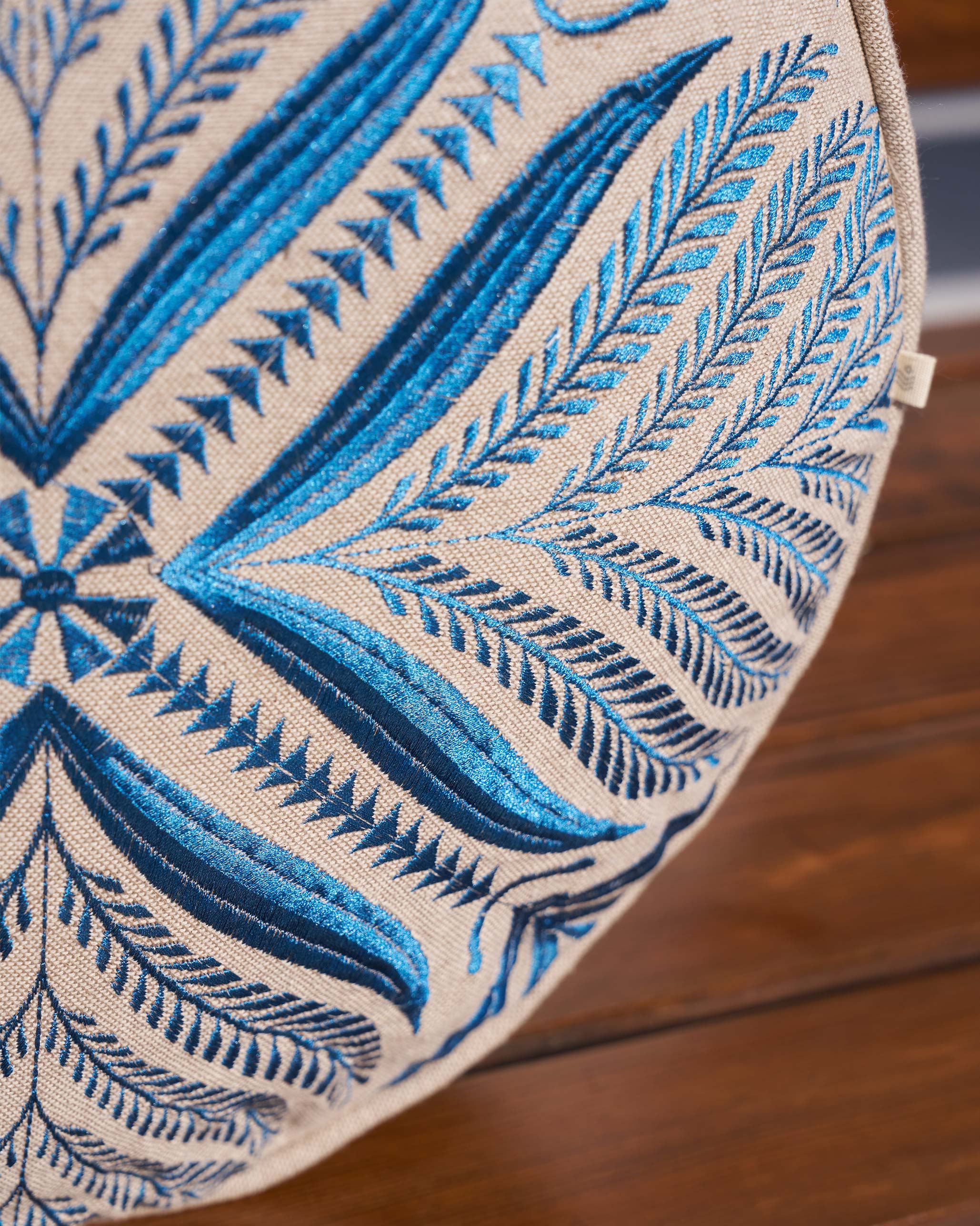 Morocco Leaf Cushion Cover (Blue)