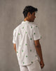 Mistari Shirt - White & Green Embroidered