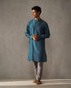 Neckband Kurta - Teal Print