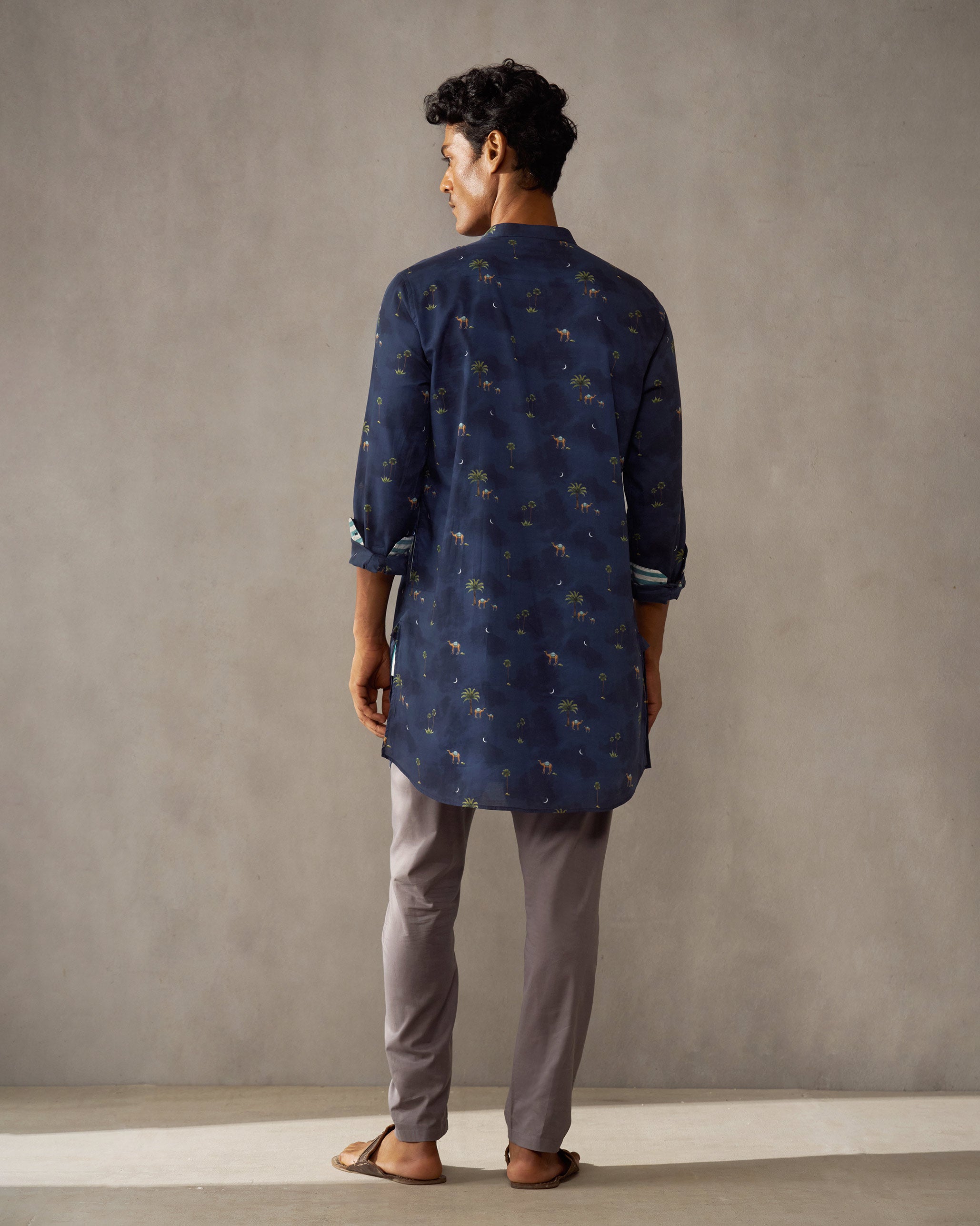 Fort Kurta - Dark Navy Print