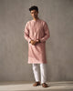 Neckband Kurta - Pink & Silver Embroidered