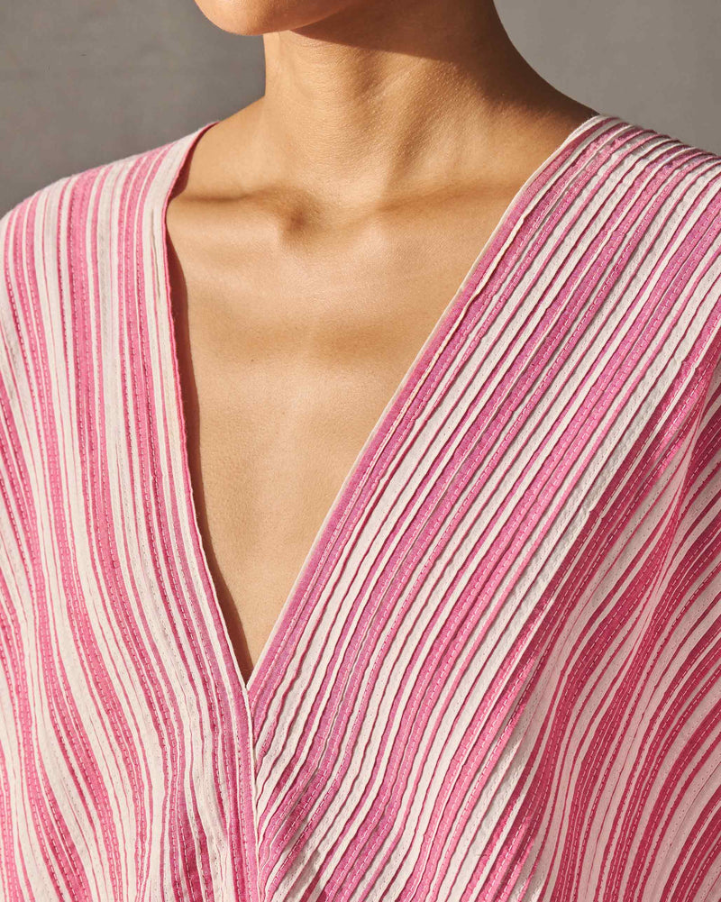 Sarai Kaftan - Fuchsia & Ivory