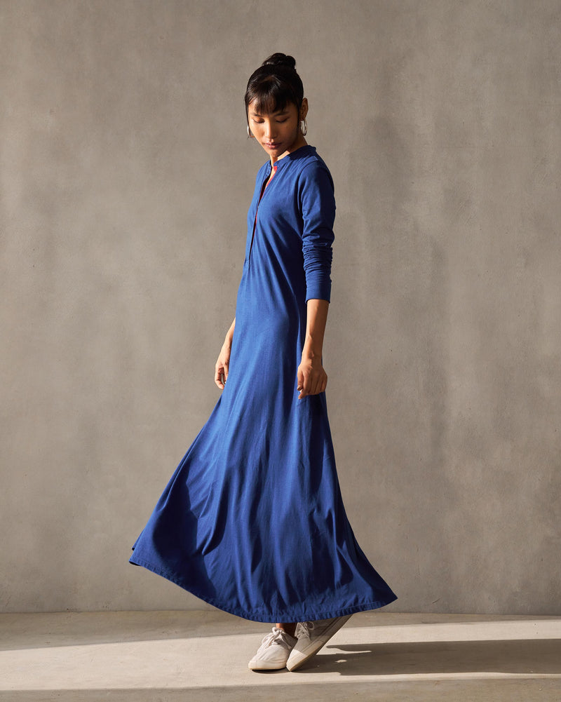 Longline Jersey Dress - Navy