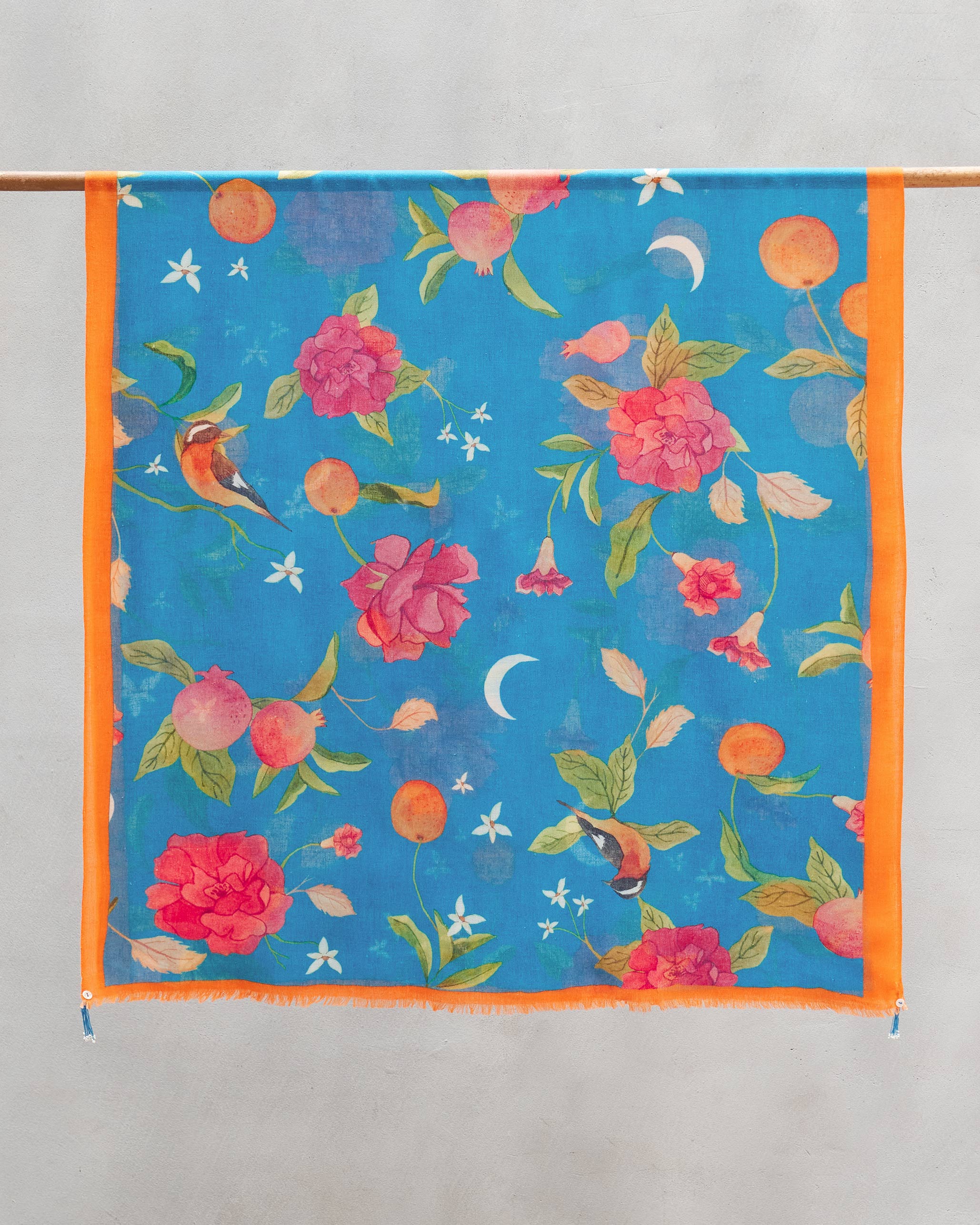 Fleur Scarf - Blue Print