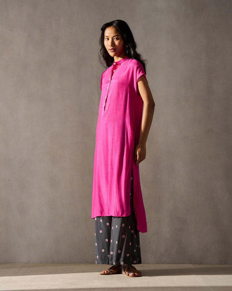 Short Sleeve Kurta - Magenta