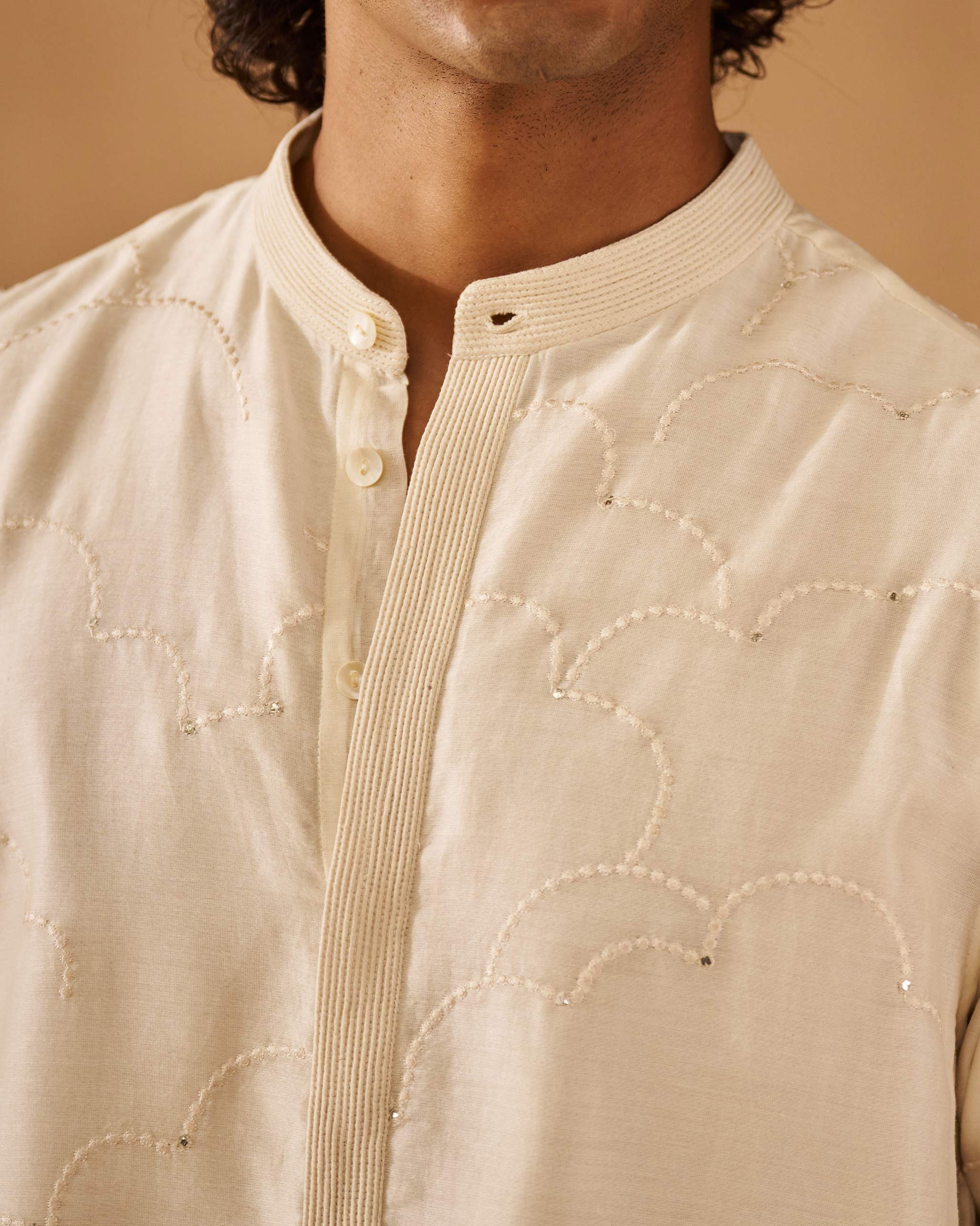 Abra Kurta - Ivory Embroidered