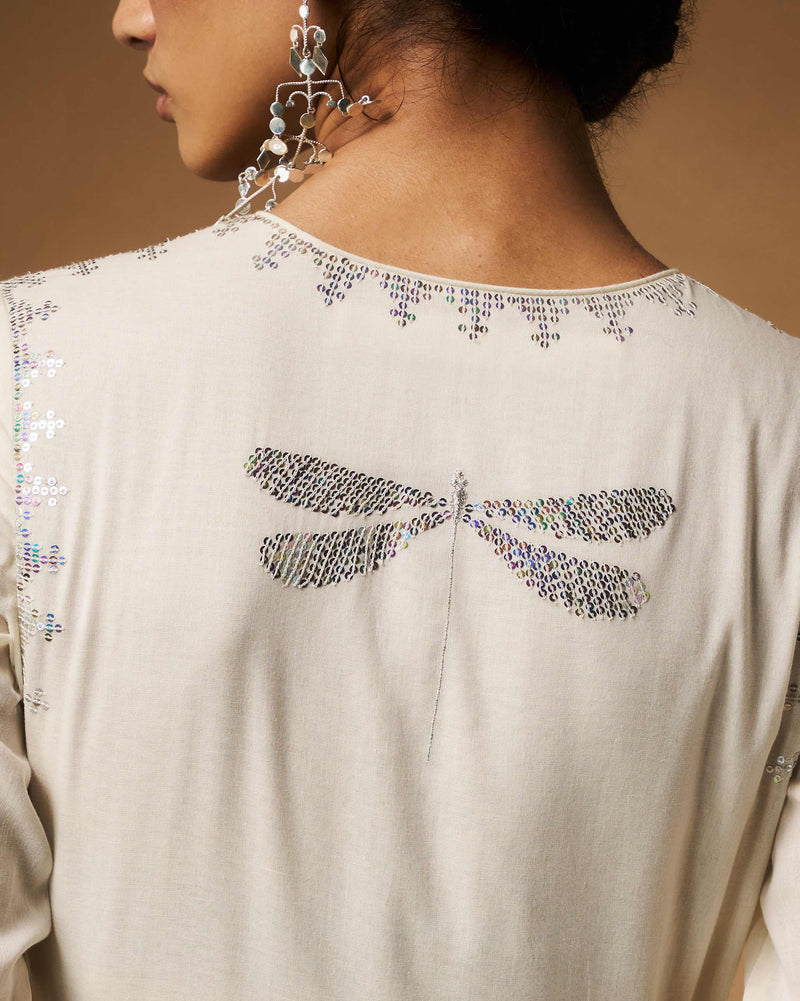 Aafreen Angrakha - Ivory Hand Embroidered