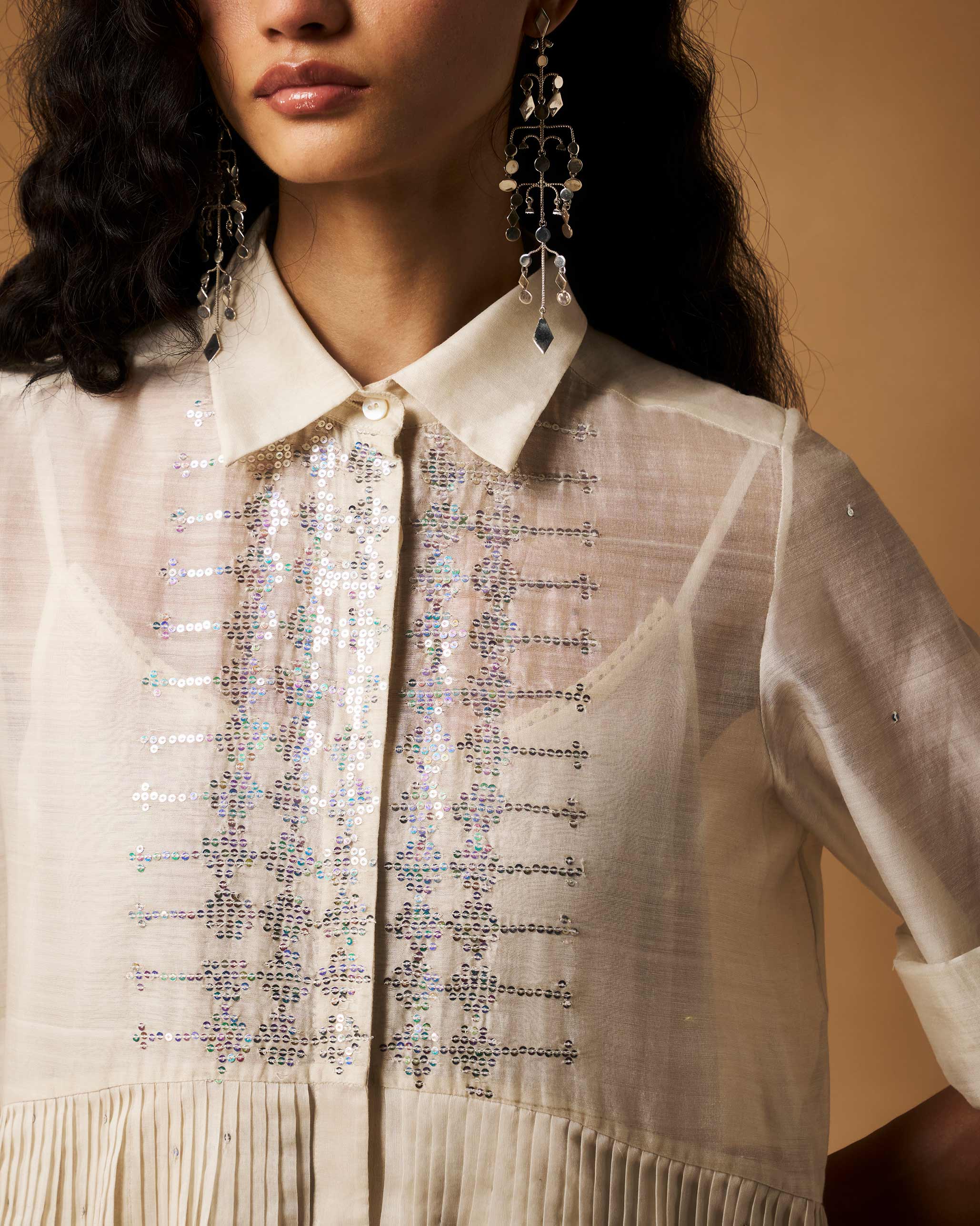 Qurbat Dress with Slip - Ivory Hand Embroidered