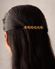 Yoma Hair Pin - Gold & Green