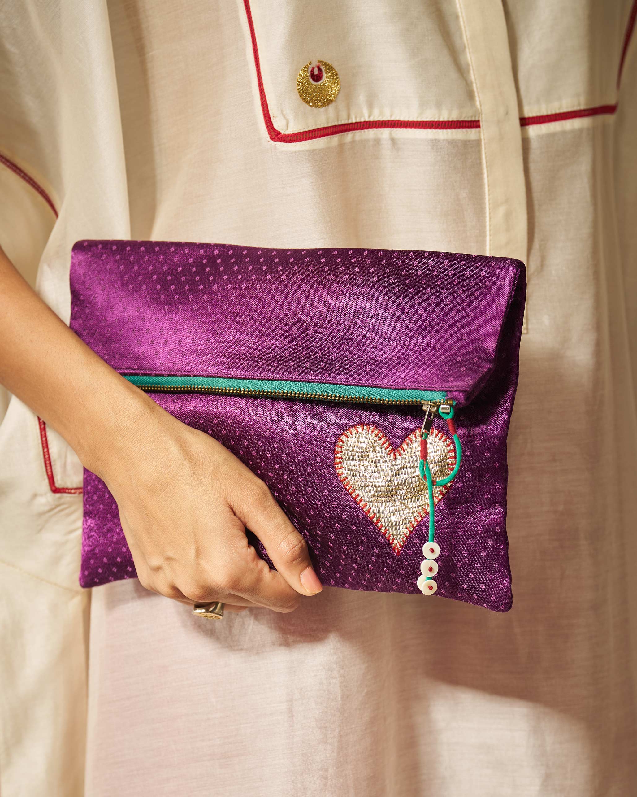 Fold Over Clutch - Purple