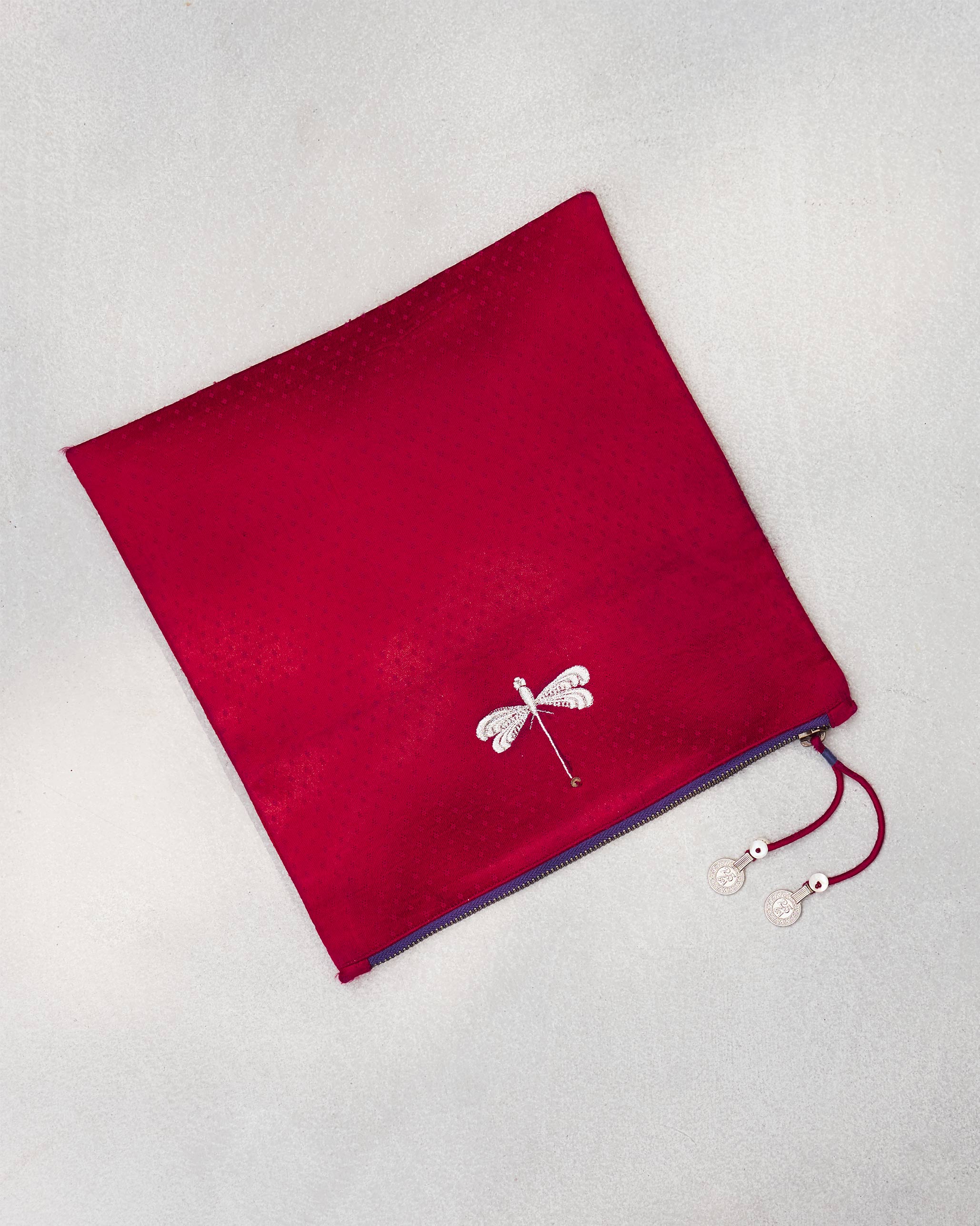 Fold Over Clutch - Red & Fuschia