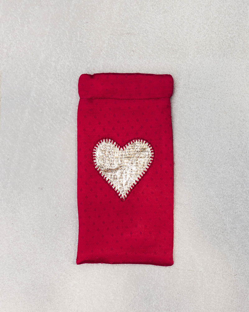 Happy Heart Spec Case - Fuschia & Red