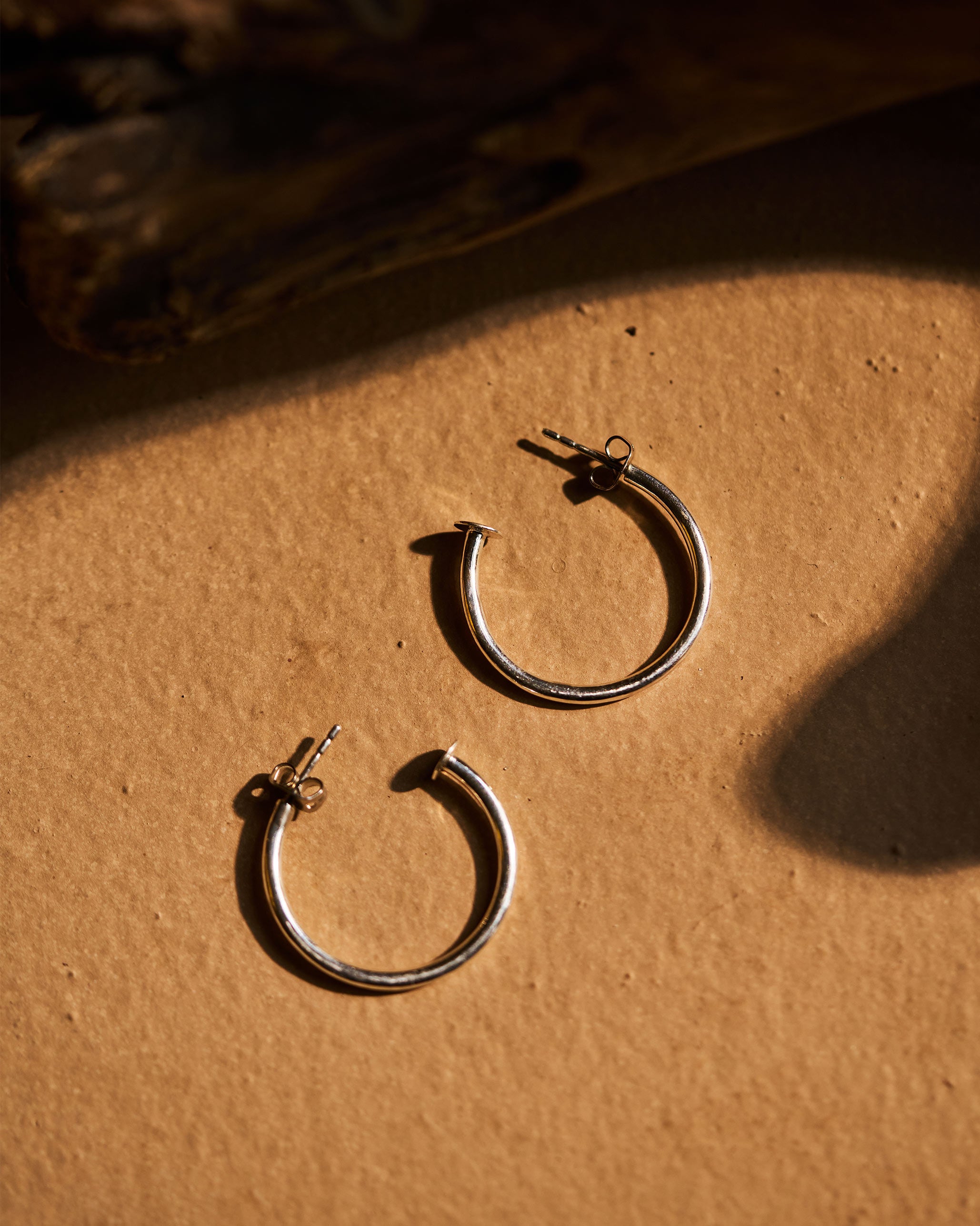 Hoop Earrings (Medium) - Sterling Silver