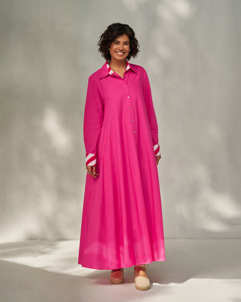 Pattaya Shirt Dress - Fuchsia