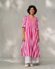 Pintuck Kurta - Fuchsia & White Stripes