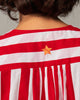 Pintuck Kurta - Red & White Stripes