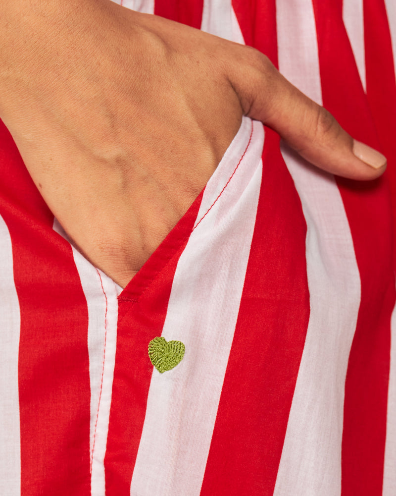 Recess Pants - Red & White Stripes