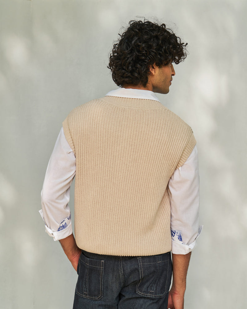 Yule V-neck Sweater - Oatmeal