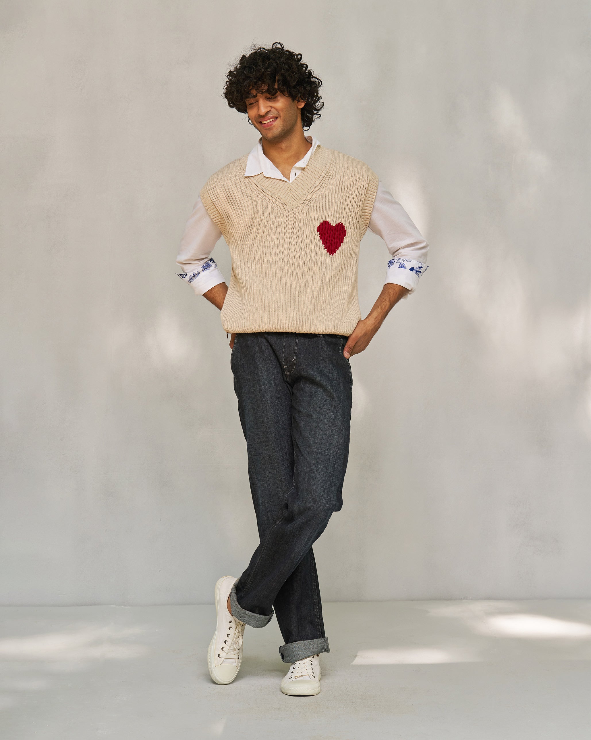 Yule V-neck Sweater - Oatmeal