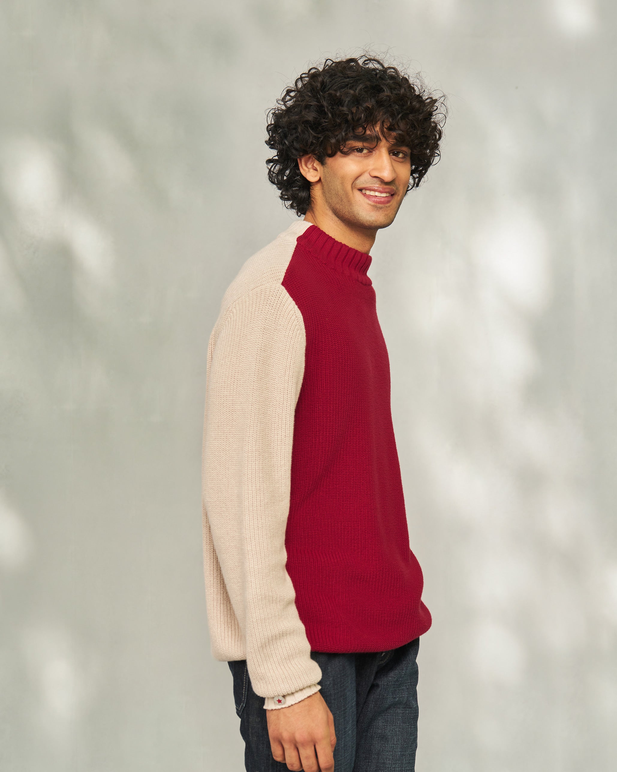 Crew-Neck Sweater - Dark Red