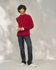 Crew-Neck Sweater - Dark Red